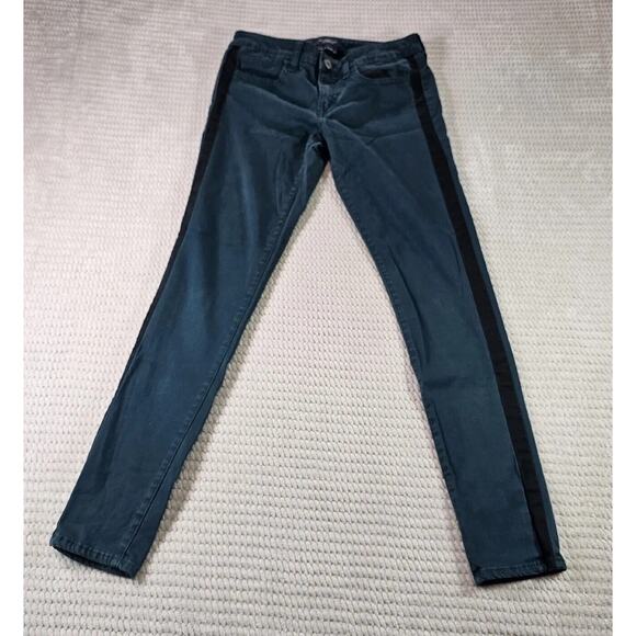 American Eagle Outfitters Denim - American Eagle Pants Womens 8 Green Jegging Black Pin Stripe Super Stretch